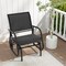 Black Steel Frame Swing Rocking Chair Durable Outdoor & Indoor Glider with Water-Resistant Fabric